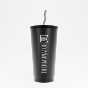 ThermoCup | Thermo Trinkbecher mit Edelstahl-Strohhalm | 500ml